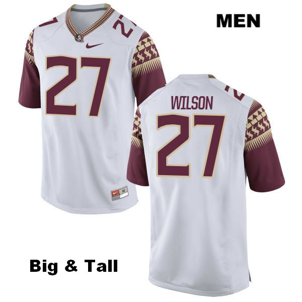 Men's NCAA Nike Florida State Seminoles #27 Ontaria Wilson College Big & Tall White Stitched Authentic Football Jersey MSO6069ST